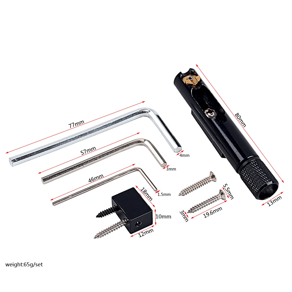 

Nickel Black Headless Bass Bridge Set Tool Kits For Bass Parts Accessory