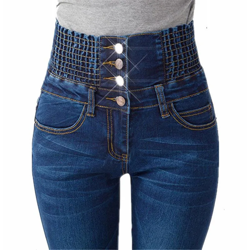 Новинка 2019 джинсовые брюки модные женские эластичные узкие джинсы с высокой