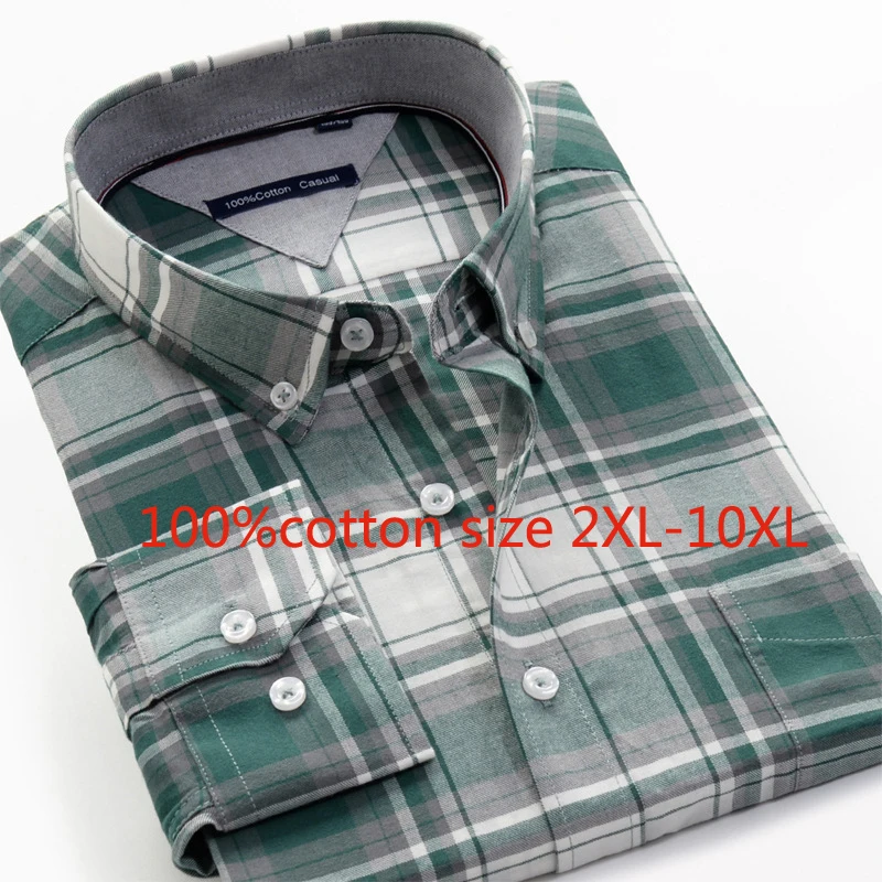 Мужская свободная рубашка с длинным рукавом черная Повседневная в шотландскую