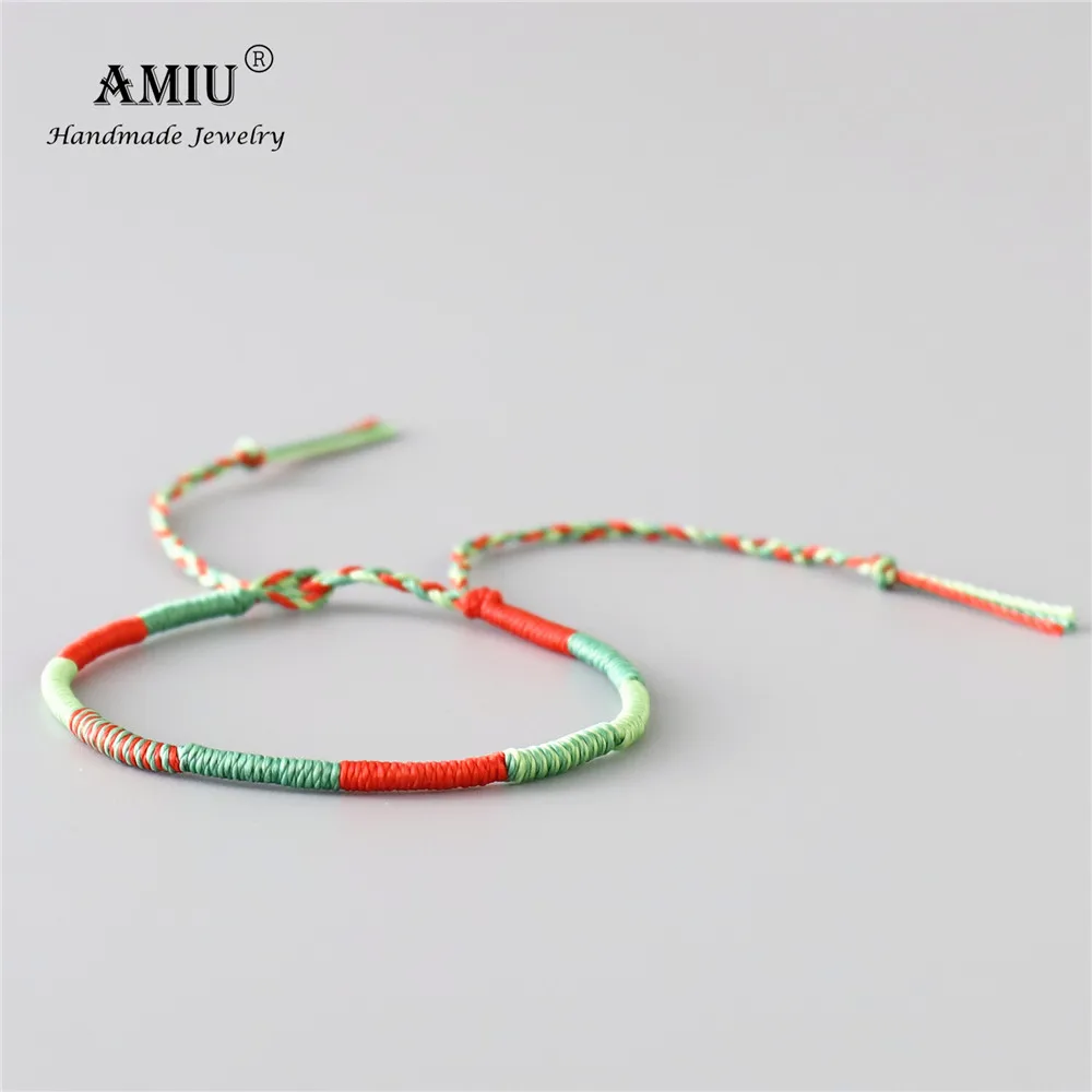 6 AMIU, ручной работы, водонепроницаемый, тканый, вощеная нить, обёрточная бумага, браслет, простой, веревочный, Узелок, браслет дружбы, браслет для мужчин и женщин - Окраска металла: 6
