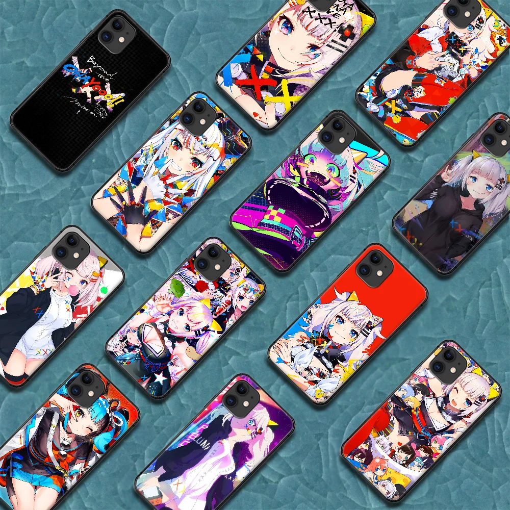 Чехол для телефона Vtuber Girl Kaguya Luna Iphone 5 5S SE 2020 6 6S 7 8 Plus 11 12 Mini X XS XR Pro Max черный Задний