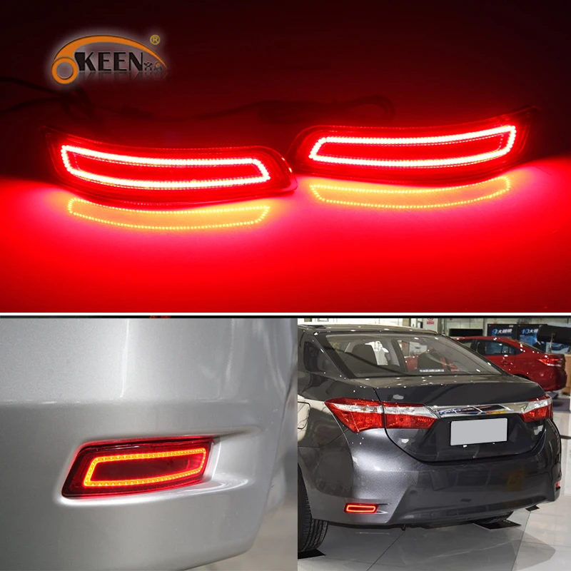 For Lexus GS250 350 450H ES250 ES300H ES350 2012 - 2015 Car LED Rear Fog Lamp Bumper Brake Light Dynamic Turn Signal Reflector