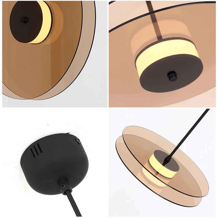 Современная подвесная люстра с серым дымчатым стеклом декоративный светильник