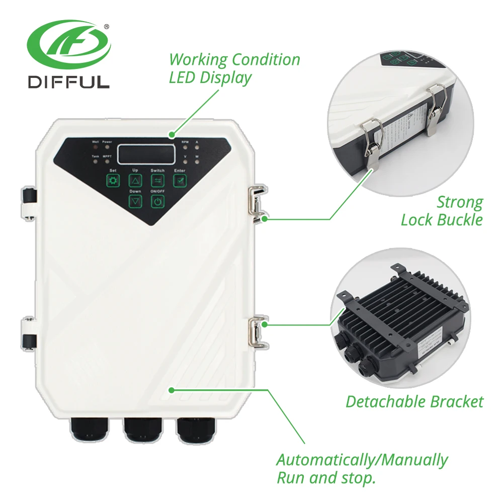 3 &quotDC глубокий скважинный Солнечный водяной насос 24 в 300 Вт скважины MPPT