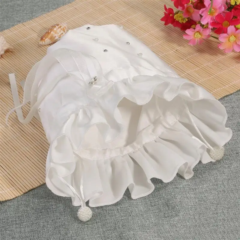 

Bridal Bridesmaid Rhinestone Pearl Decorated Satin Dolly Bag Handbag (Milk White)