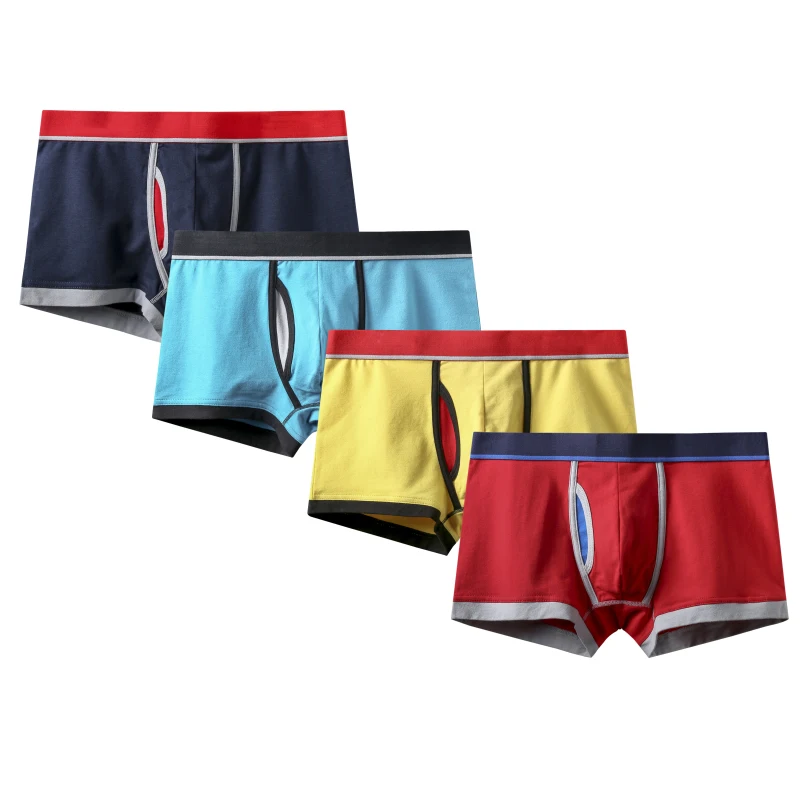 NXY 4 шт./компл. хлопковое Мужское нижнее белье боксеры открытые спереди Спортивные