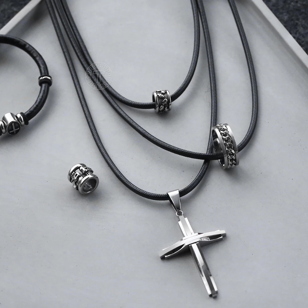 Ожерелье мужское из искусственной кожи с магнитной застежкой 3 мм LDN22 | Украшения