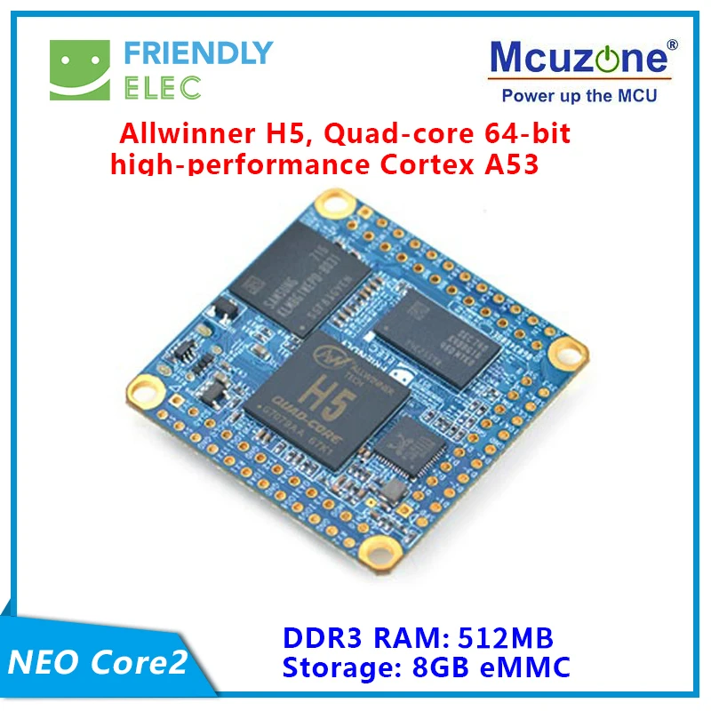 NanoPi NEO Core2 512MB DDR3 Оперативная память Allwinner H5 64 разрядным четырёхъядерным Cortex A53 8 Гб