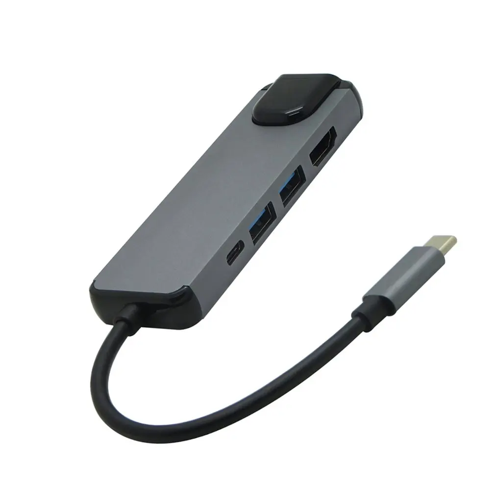 Концентратор USB type C адаптер док станция с 4K HDMI PD RJ45 Ethernet Lan зарядка