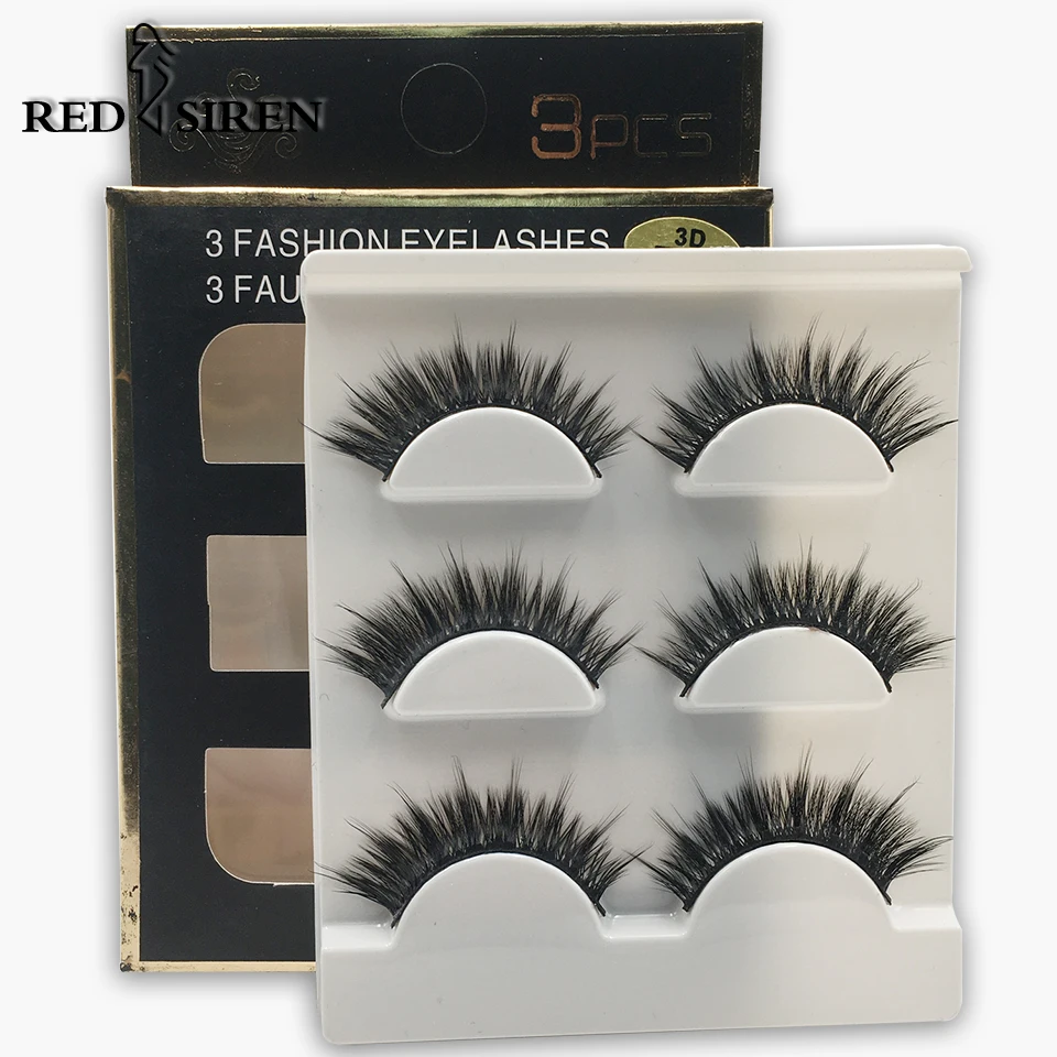 Ресницы Накладные из искусственной норки 3 пары|Накладные ресницы| |
