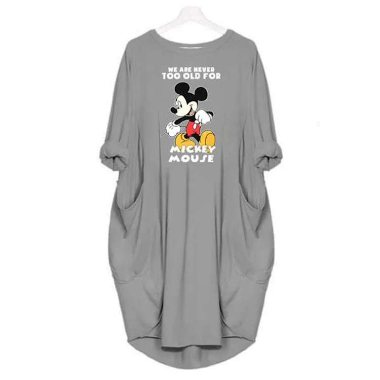 Benemaker Plus 5XL Maternity Mickey Mouse Dresses Women's Pregnancy Long Sleeve Dress Clothes For Women Pregnant Nursing YC011