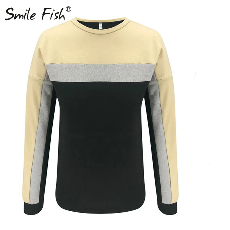 

Fashion Autumn Spring Slim Casual Women Office Lady Shirt Harajuku Patchwork T Shirt Tees Shirts Long Sleeve Basic Tops G1016