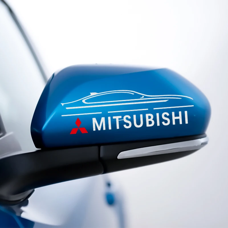 2PCS Car Rearview Mirror Side Reflective Decal Body Decoration Sticker For Mitsubishi Pajero 4 Colt Galant 8 Lancer X Outlander |