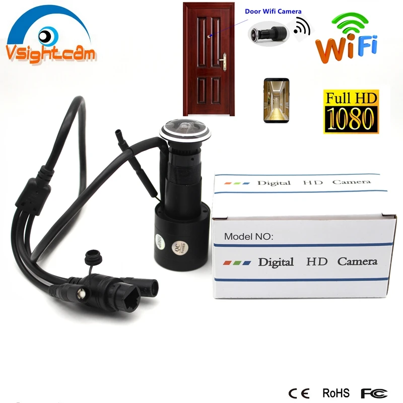 1080P IMX307 Wifi Аудио дверной глазок отверстие 1 78 мм широкоугольный 180 градусов CCTV сеть