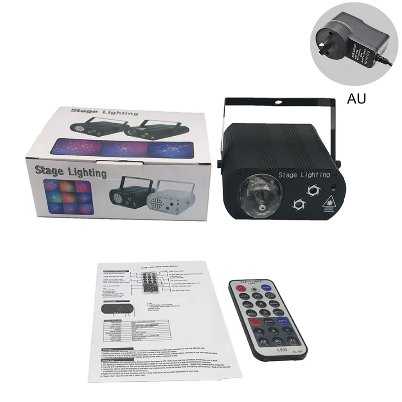 

US/EU/UK/AU Plug Pattern Projection Lamp Remote Control Stage Light RGB Strobe Light for Bar KTV Disco Nightclub Decoration Ligh
