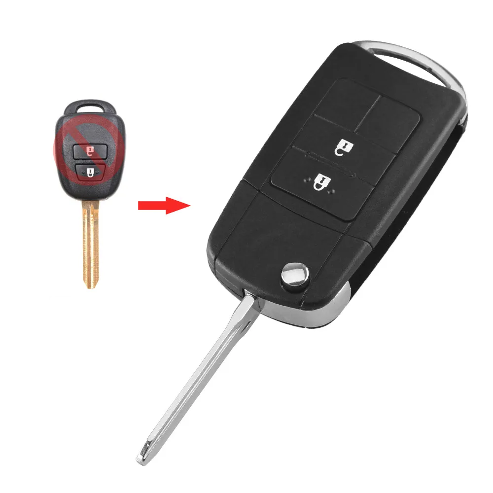 KEYYOU 2/3/4 кнопки для Toyota Prius RAV4 Camry пульт Управление изменение складной брелок для ключей в виде ракушки Fob чехол - Количество кнопок: 2 Кнопки