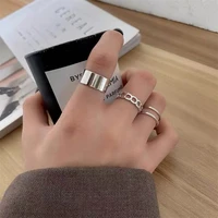 fashion chunky finger ring antique gold tone plated women geometric shape open cuff set rings jewelry gift
