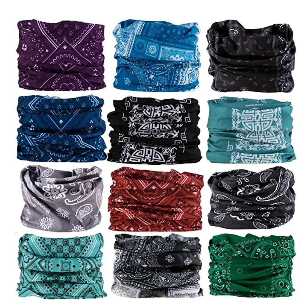 

12PCS Long section Daily Comfortable Care Protect Neck Face Masks Cover Dustproof Windproof Various styles Printed Mouth Mask 4