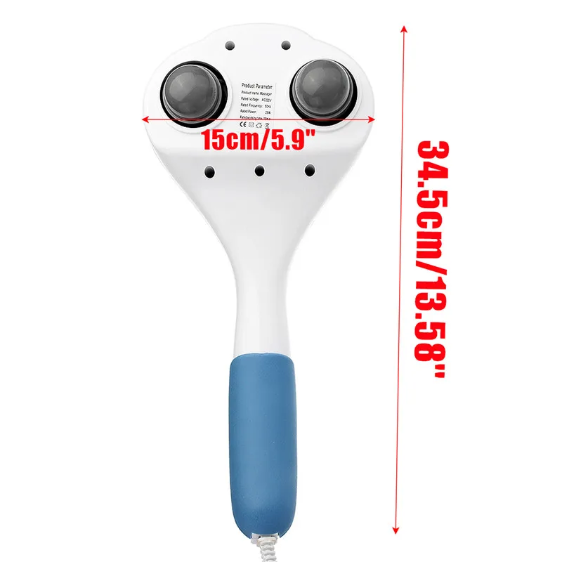 

Electric Handheld Massager Hammer Vibrating Double Head Neck Back Body Cervical Vertebra Relax Stick Roller With 6 Massage Heads