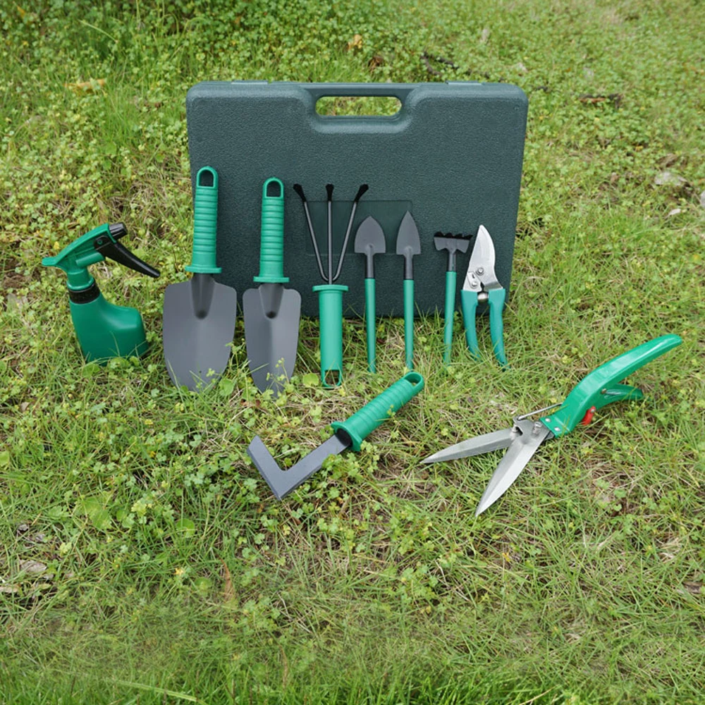 

Set With 10 Pieces Gardening Tools Pruning Gardening Tools Kit Aluminum Alloy Shovel Trowel Rake Garden Kitchen Supplies Set