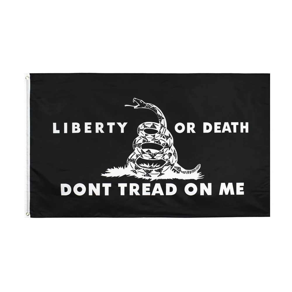 

90X150cm liberty or death black dont tread on me Tea Party Rattle Snake gadsden flag