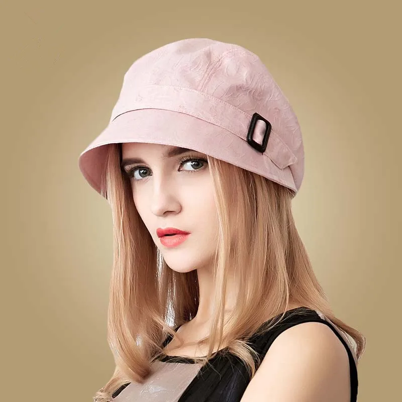 Newest woman Cotton Sun Hat Women Summer Outdoor Foldable Beach Hats Blue Pink Dark Gray Wide Brim Casual Visor Caps ladies | Аксессуары