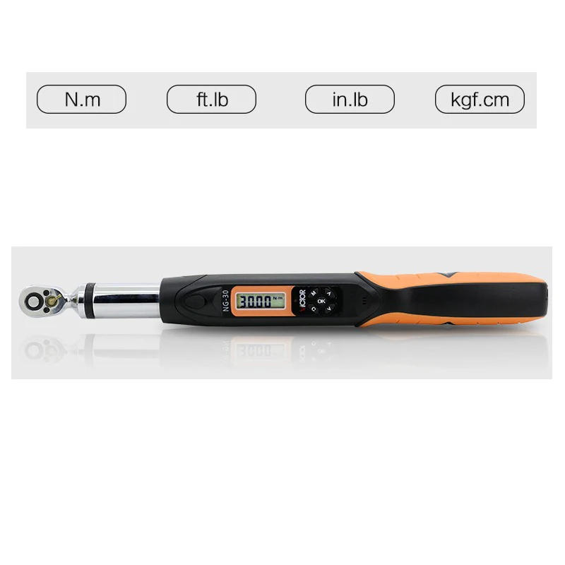 

NG-340(C) 1/2" Drive Digital Torque Wrench 340N.m , With Interchangeable heads , USB data output electric torque wrench