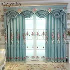 Затемняющие шторы с вышивкой в европейском стиле, готовые классические занавески на заказ для гостиной, столовой, спальни, 2022