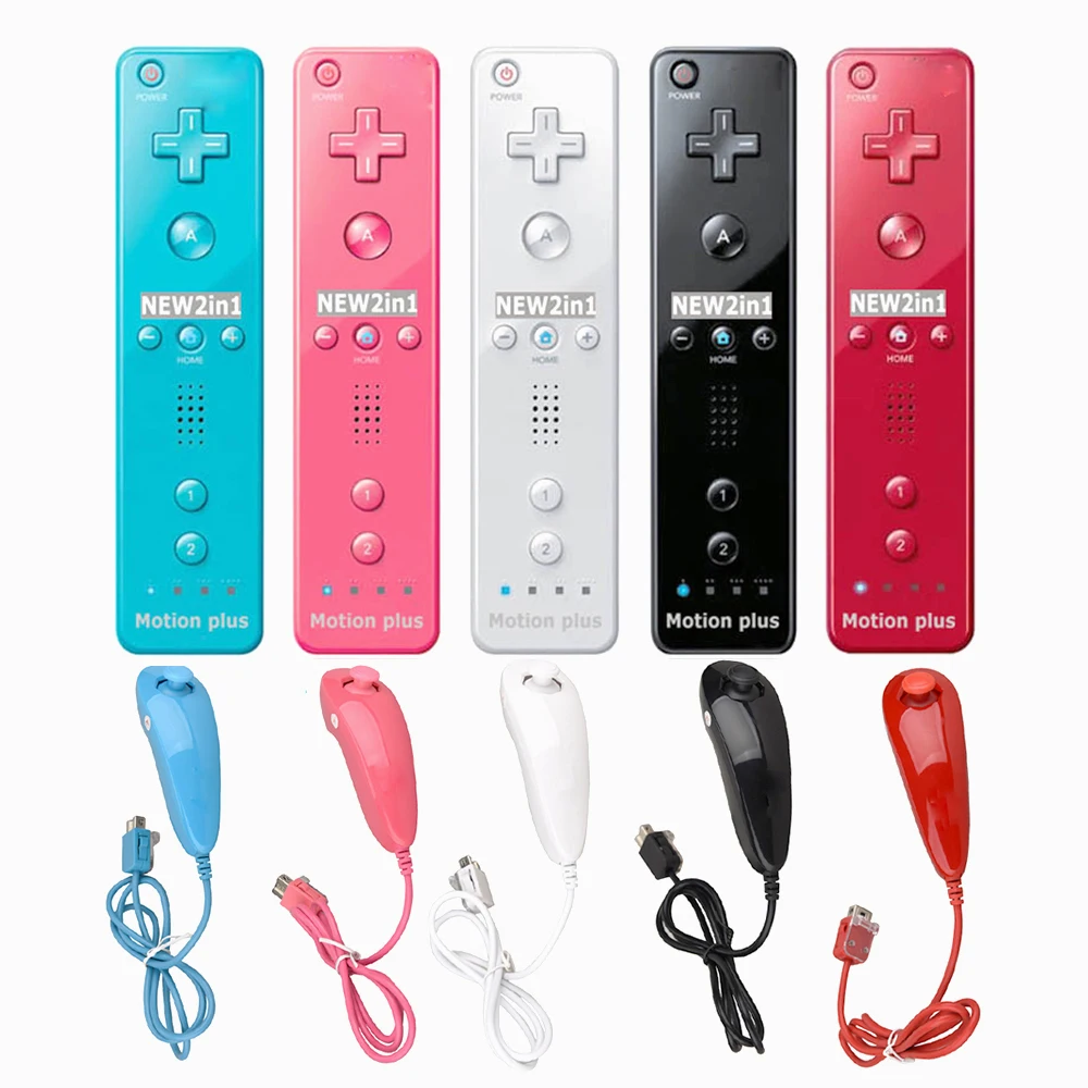 

For Nintend Wii Built-in Motion Plus Wireless Remote Gamepad for Wii Motion Plus Controller Joystick Left Hand Nunchuck Joypad