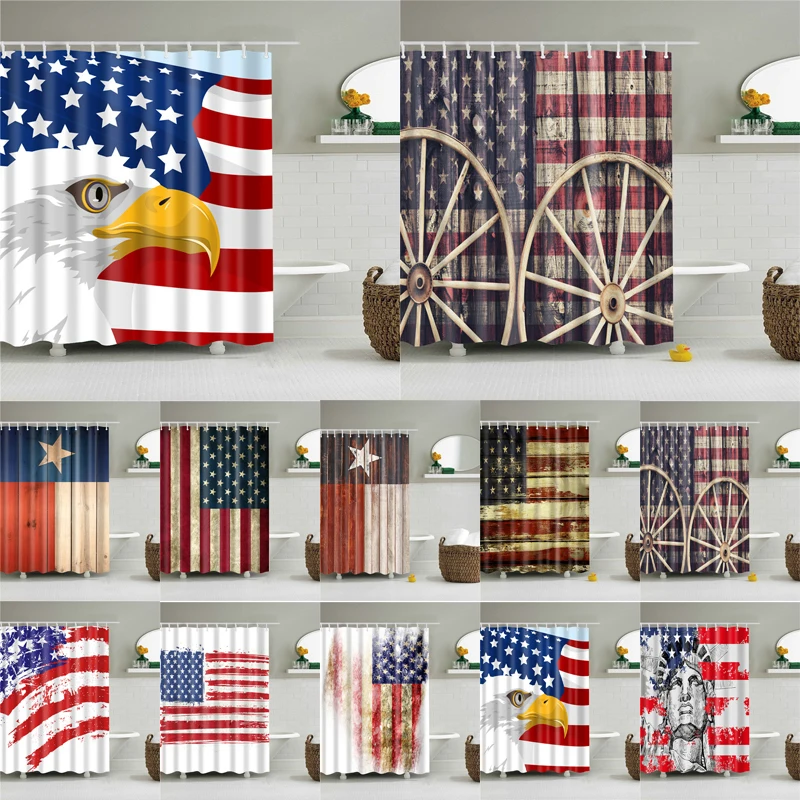 Постер с флагом для ванной и душа водонепроницаемые занавески из полиэстера 3d в