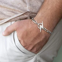 vnox stylish lightning charm bracelets for men simple 5mm wide stainless steel figaro chain male wristband jewelry