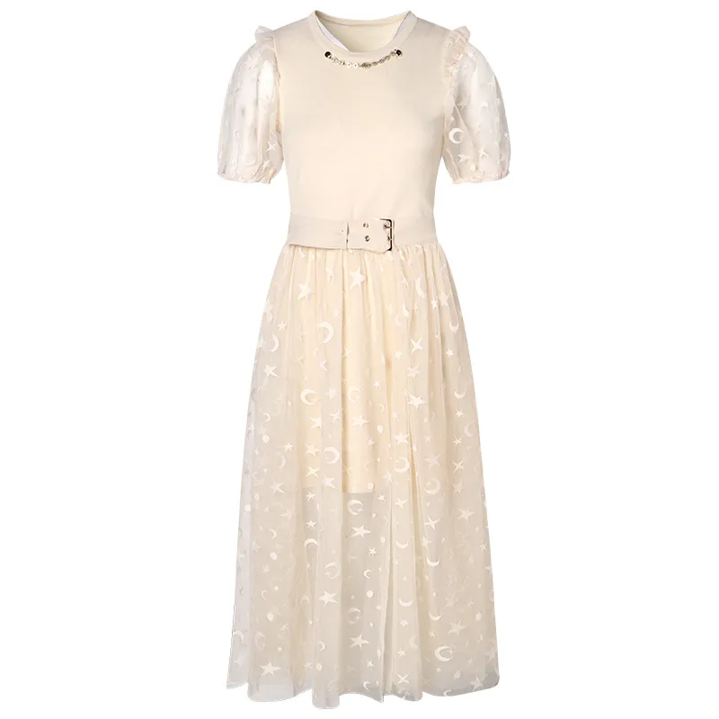 

D210127 printed gauze 2021 new women's clothing two-piece dress in summer