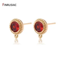 accessories for earrings jewelry making high quality 14k gold plated zircon round earring hooks findings wholesale