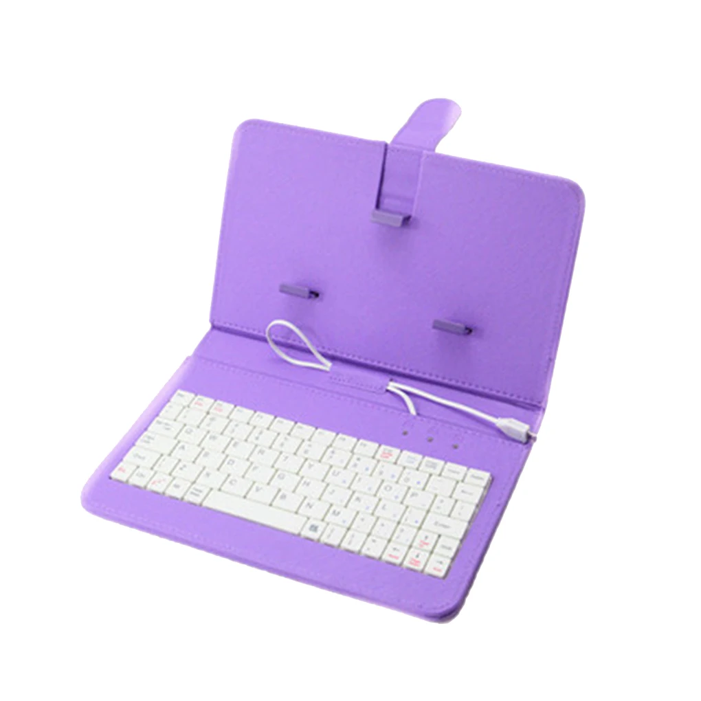 purple Универсальный проводной чехол-клавиатура из искусственной кожи для Andriod, защитный чехол для мобильного телефона с bluetooth-клавиатурой для 4,8-6 дюймового телефона - Цвет: purple