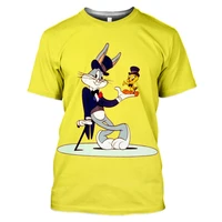 summer 2021 childrens t shirt cartoon bunny 3d printed shirt casual and comfortable couple with white kawaii street top