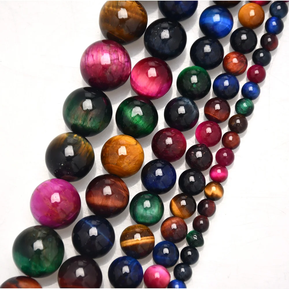 Камень тигровый глаз для изготовления ювелирных изделий 1 нить 15 5 дюйма 4/6/8/10/12 мм