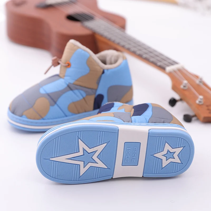 Детские хлопковые ботинки плюшевые ботильоны детские зимние с высоким берцем