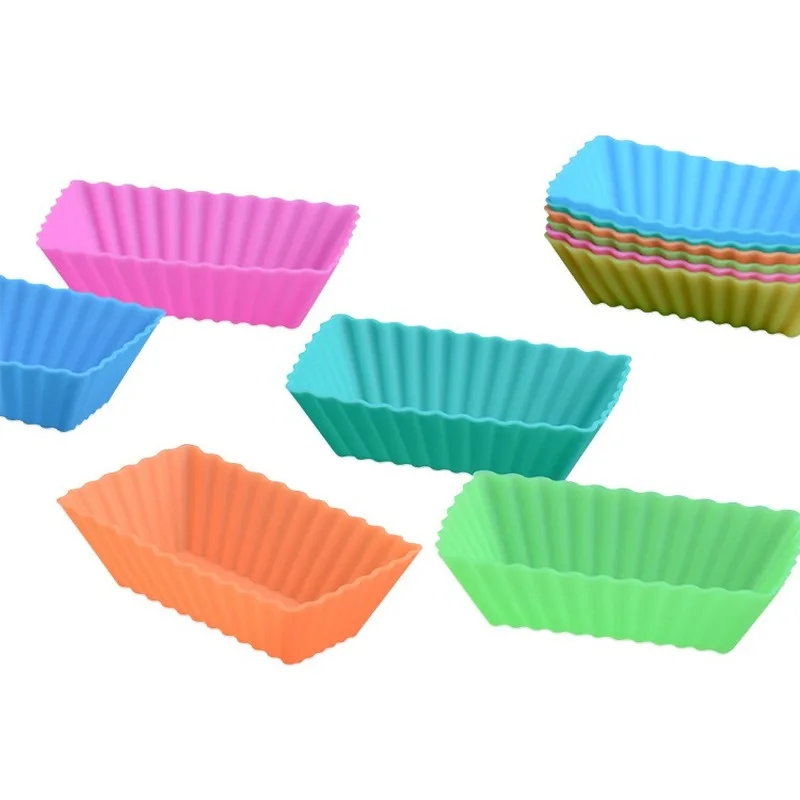 5pcs rectanglar eco-friendly silicone cake moulds for cupcake chocolate ice-cream makers | Дом и сад