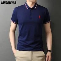 top grade new designer logo summer brand mens polo shirts with short sleeve turn down collar casual tops fashions men clothing