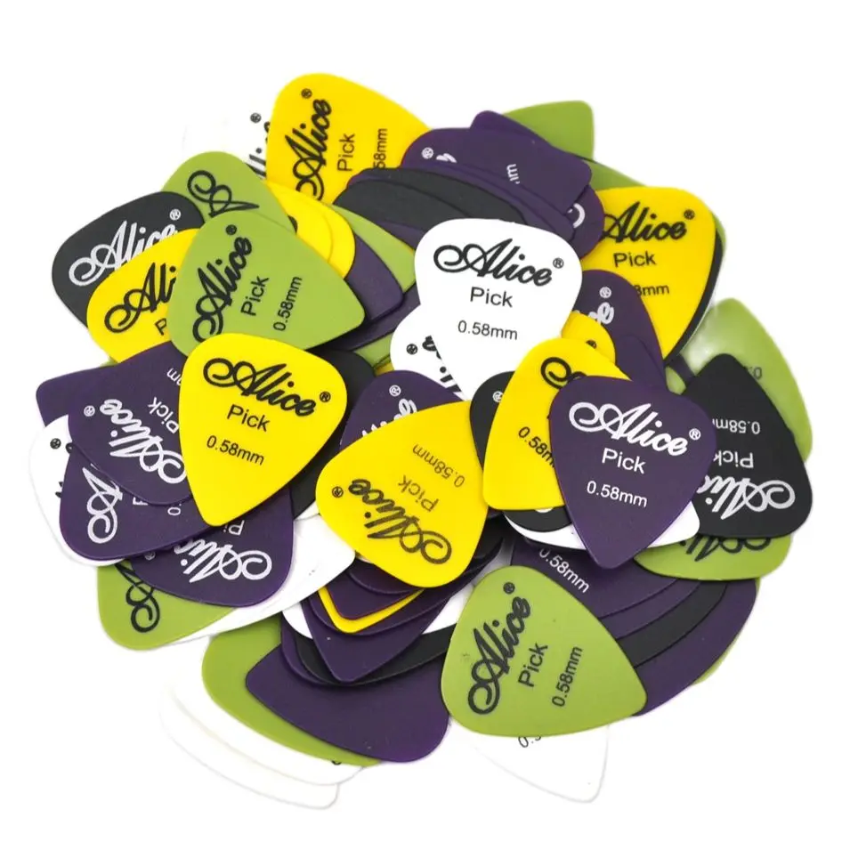 

100pcs 0.58mm Alice Matte ABS Guitar Picks Plectrums For Acoustic Guitar
