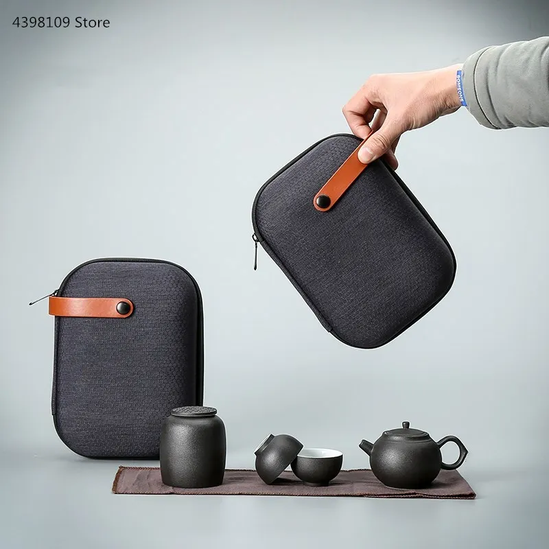 

1 piece ceramic quick set cup one pot two cups tea set kung fu teapot portable outdoor storage travel tea set