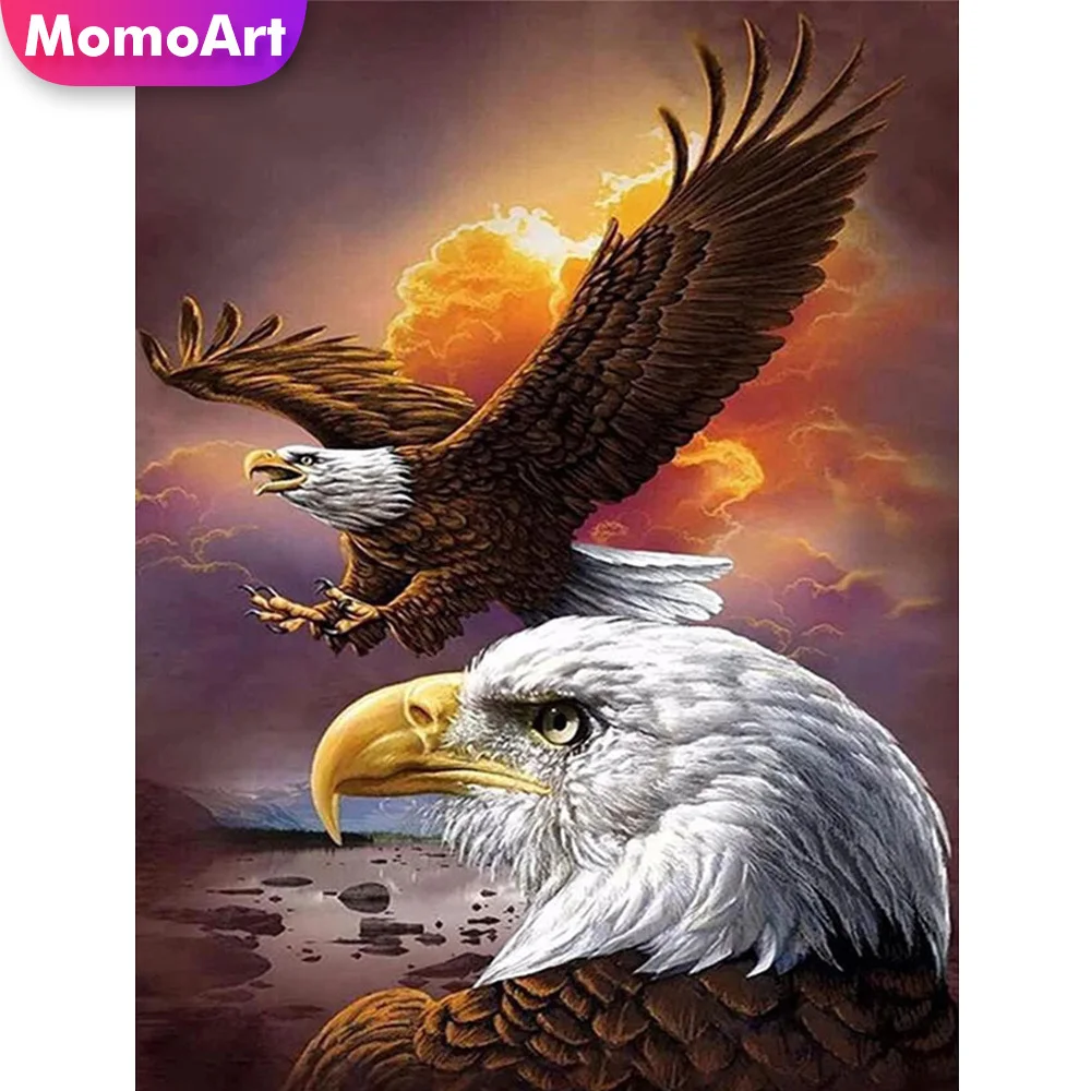 

MomoArt DIY Diamond Mosaic Animal Diamond Painting Cross Stitch Set Eagle Embroidery New Arrival Needlework Handmade Gift