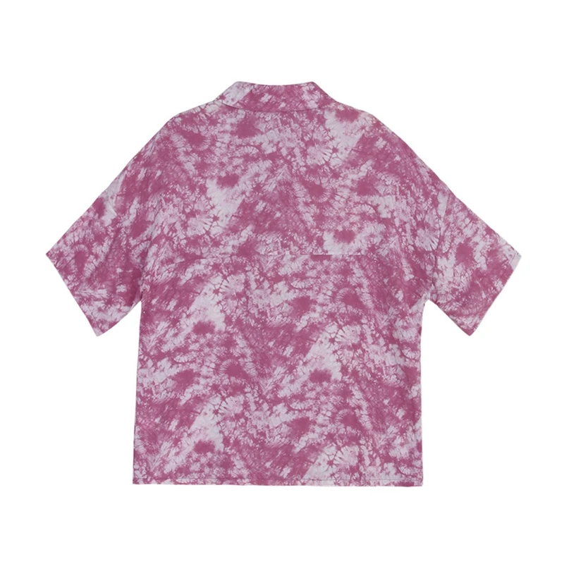 

Vetement Femme Summer Tops Women 2021 Tie Dye Print Shirt Short Sleeve Blouses Button Up Loose Boho Clothing Ladies Casual Wear