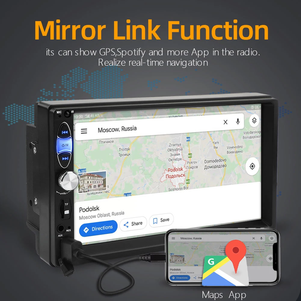 Автомобильный радиоприемник 2Din с поддержкой Bluetooth стерео FM-приемник зеркальное