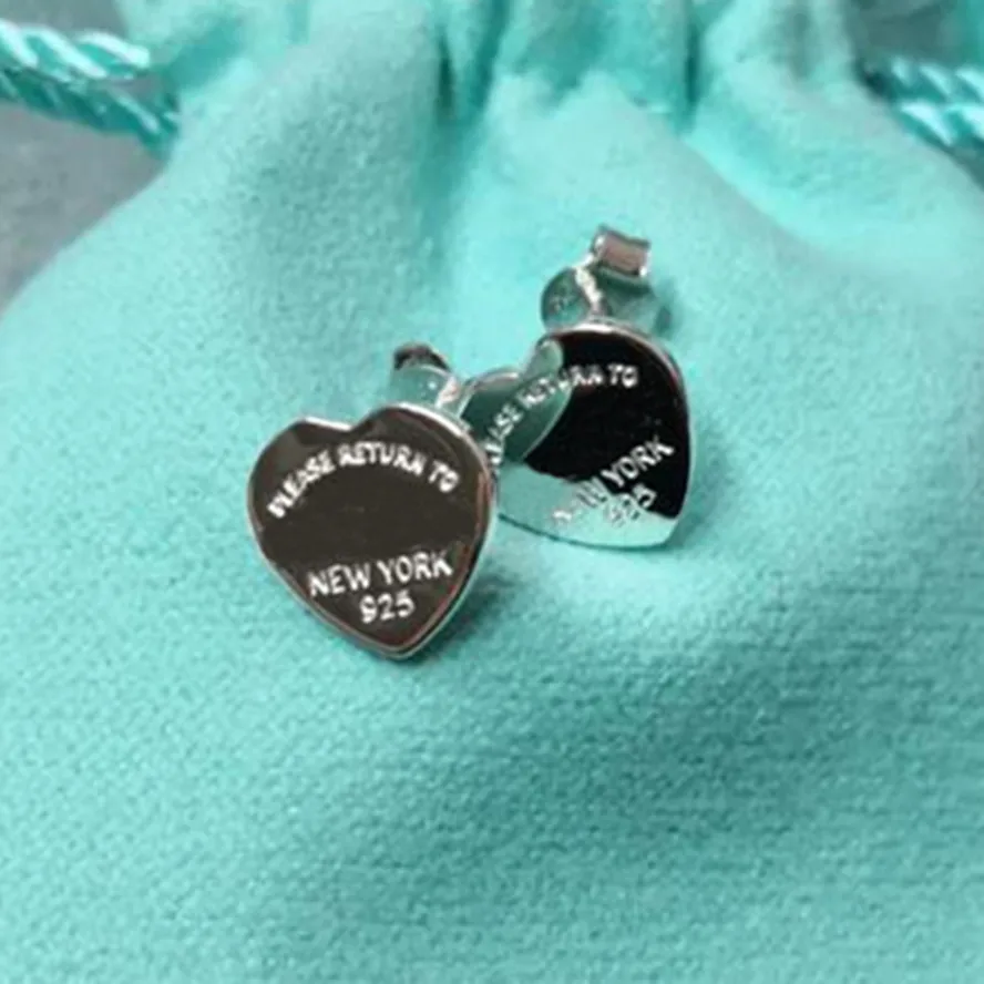 

1:1 S925 original classic wild popular heart-shaped ladies fashion earrings jewelry