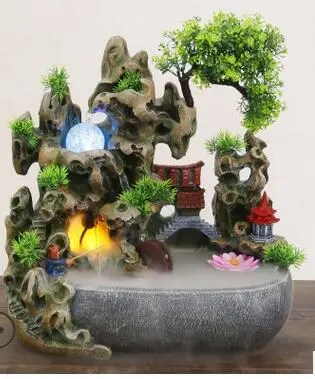 Rockery Фонтан для проточной воды геомантическое колесо рыбная чаша дома гостиной