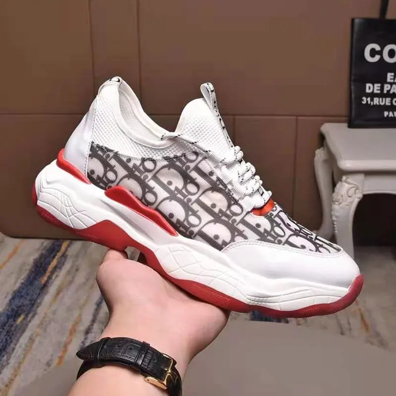 

2021 Fashion Men Women Shoes Genuine Leather Casual Sports Running Thick-soled Sneakers Couples Breathable Anti-slip Footwear