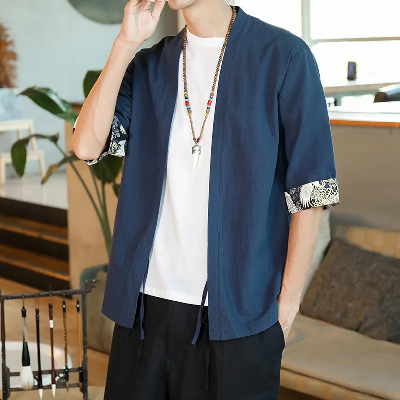 

Traditional Japanese kimono men clothing Japanese kimono men jacket male kimono shirt men samurai costume