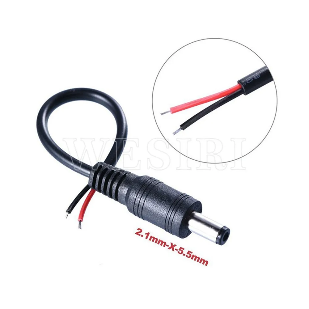 DC Extension Connecters with Lock Buckle 5.5x2.1mm Male Female Cable Connecter Jack Adapter for LED Strip 15cm Length | Лампы и