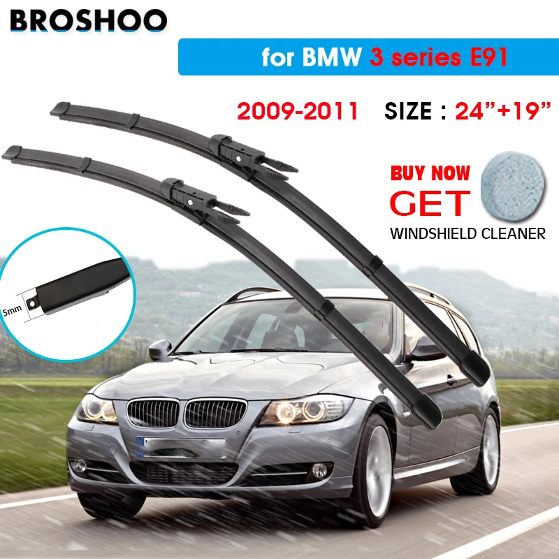 

Car Wiper Blade For BMW 3 series E91 24"+19" 2009-2011 Auto Windscreen Windshield Wipers Window Wash Fit Pinch Tab Arm